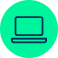 Piktogramm eines Computers mit grünen Hintergrund